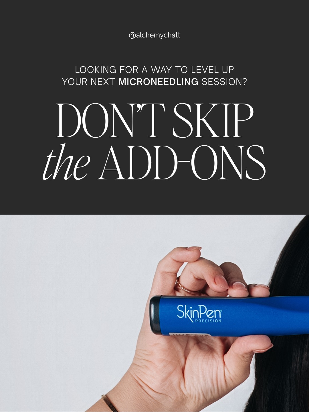 Microneedling add-ons like PRP, exosomes, and growth factors can boost collagen, speed healing, and enhance your results—customized to your skin goals. Book your microneedling consultation today to take your results to the next level.

www.alchemymedspachatt.com | 423.654.7630

#Microneedling #PRPFacial #Exosomes #GrowthFactors #CollagenBoost #SkinRejuvenation #MedSpa #SkinCare #BookNow